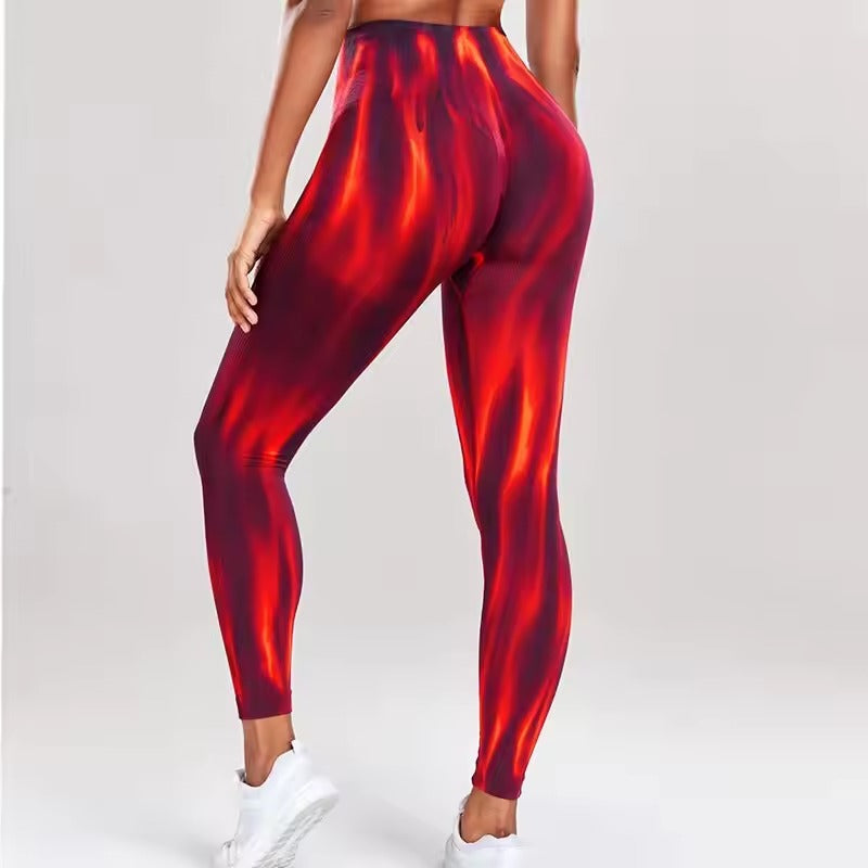 Trendy Tie Dye High Waist Yoga Workout Tights Gym Pants Mssza