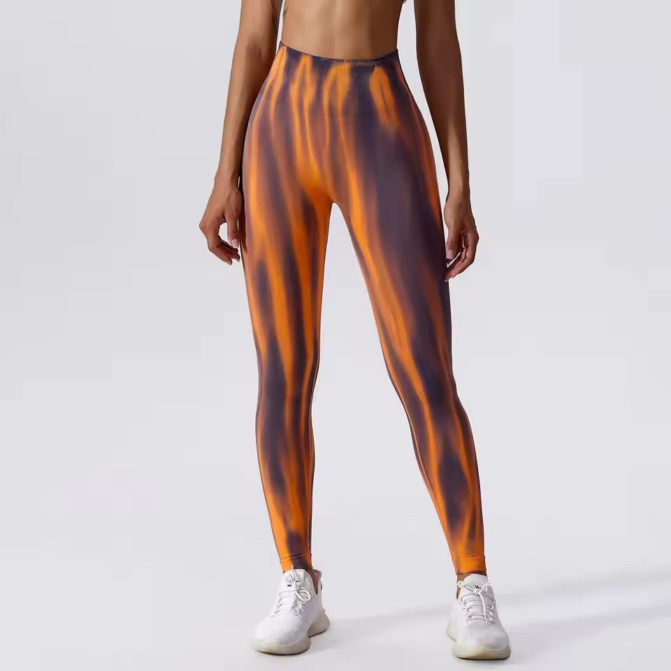 Trendy Tie Dye High Waist Yoga Workout Tights Gym Pants Mssza