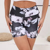 Trendy Tummy Control Printed High Waisted Biker Shorts Mssza