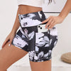 Trendy Tummy Control Printed High Waisted Biker Shorts Mssza