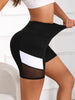Trendy Tummy Tuck Exercise High Waisted Mesh Yoga Shorts with Pockets Mssza