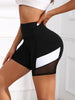 Trendy Tummy Tuck Exercise High Waisted Mesh Yoga Shorts with Pockets Mssza