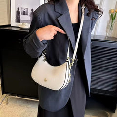 Elegant Solid splicing Versatile Leisure Leather Horizontal square Simple Shoulder Bag Mssza