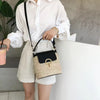 Trendy Version Versatile Handheld Crossbody Bucket Beach Vacation Woven Bag Mssza