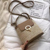 Trendy Version Versatile Handheld Crossbody Bucket Beach Vacation Woven Bag Mssza