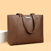Trendy zipper Large Capacity Shopping Soft Leather Bucket Bag Mssza