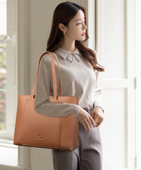 Trendy zipper Large Capacity Shopping Soft Leather Bucket Bag Mssza