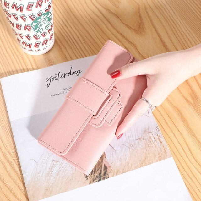 Tri-Fold Clutch PU Card Holder Multi-Functional Wallet Mssza