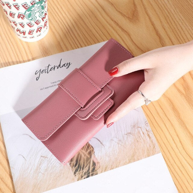 Tri-Fold Clutch PU Card Holder Multi-Functional Wallet Mssza