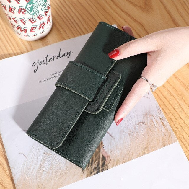Tri-Fold Clutch PU Card Holder Multi-Functional Wallet Mssza