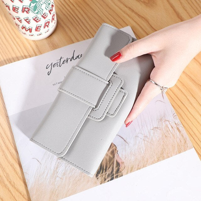 Tri-Fold Clutch PU Card Holder Multi-Functional Wallet Mssza