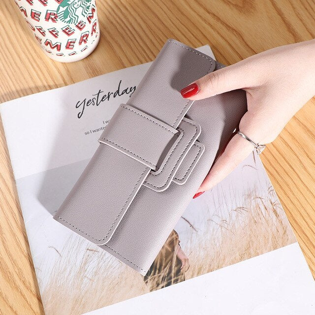 Tri-Fold Clutch PU Card Holder Multi-Functional Wallet Mssza