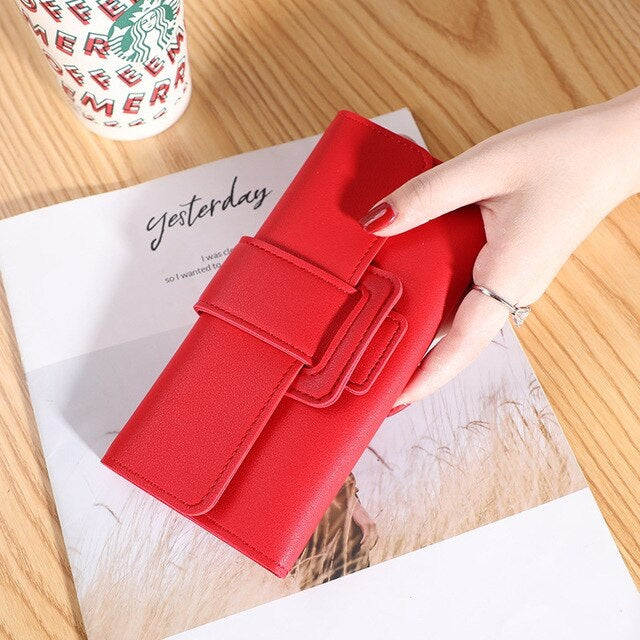 Tri-Fold Clutch PU Card Holder Multi-Functional Wallet Mssza