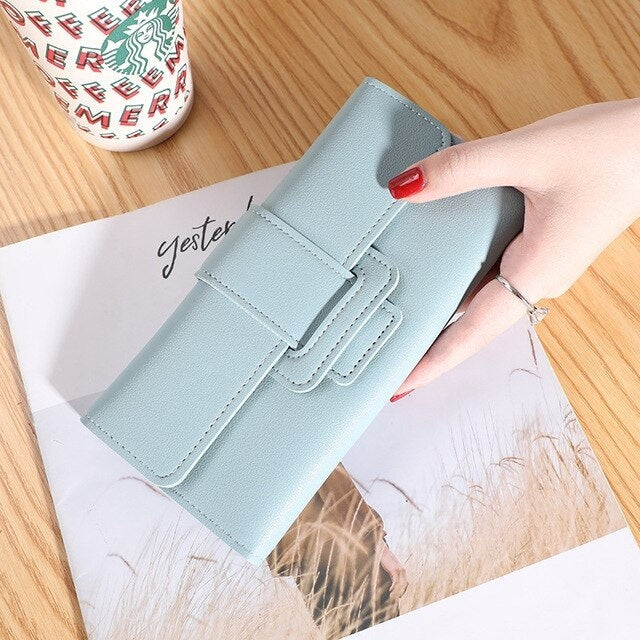 Tri-Fold Clutch PU Card Holder Multi-Functional Wallet Mssza