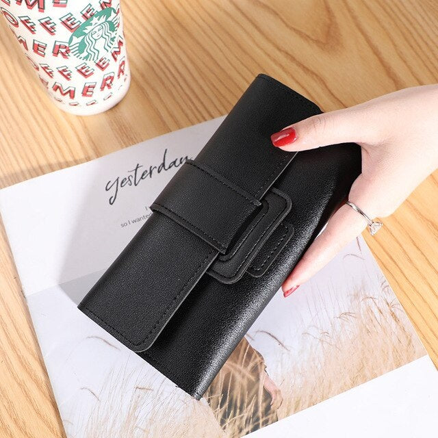 Tri-Fold Clutch PU Card Holder Multi-Functional Wallet Mssza