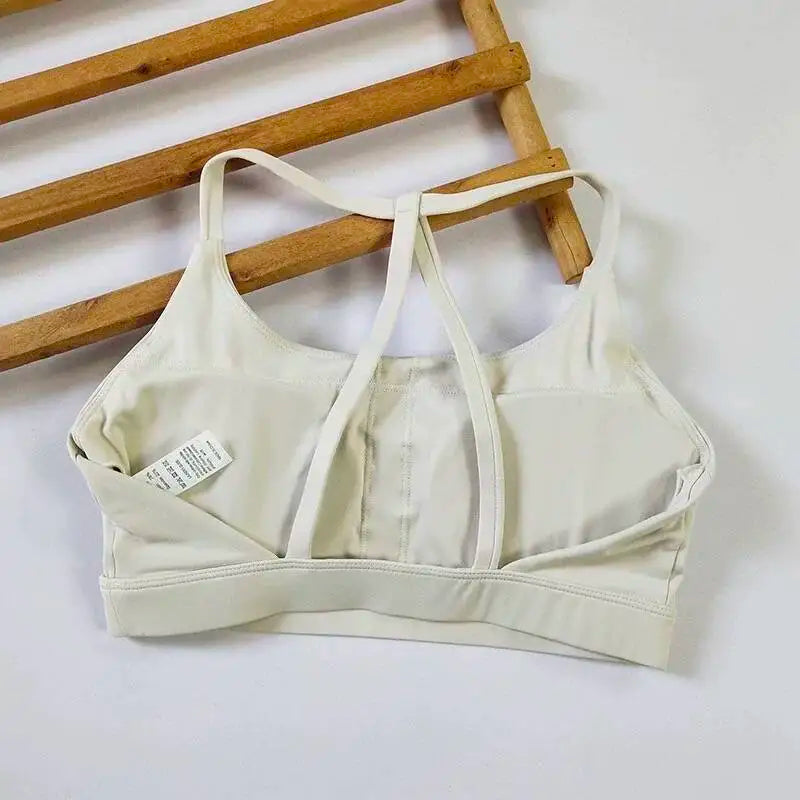 Triangle Cross Thin Belt Gathered Yoga Beauty Back Fitness Top Mssza