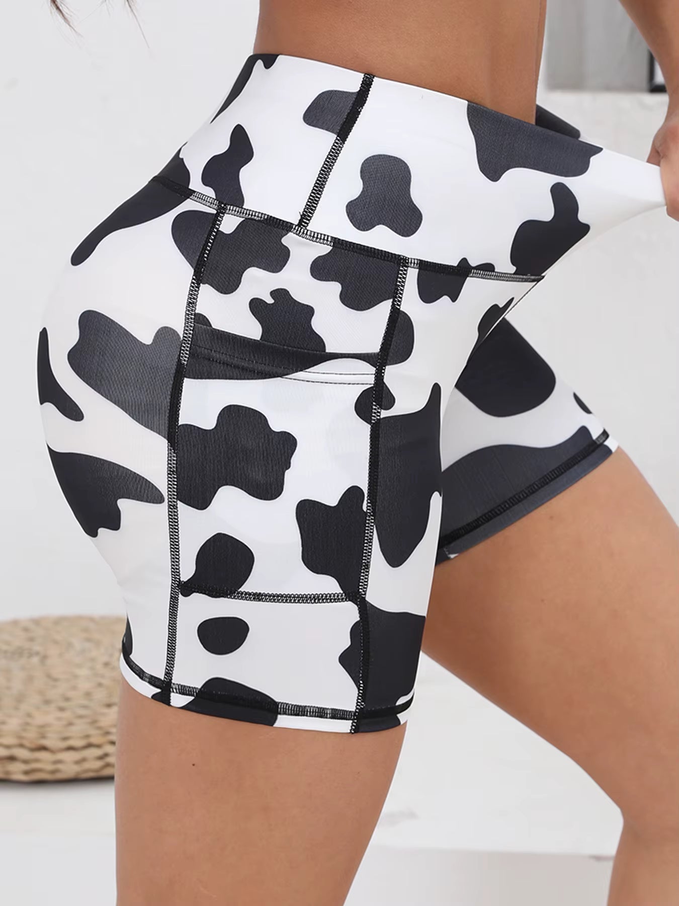 Tummy Control Workout With Pockets High Waisted Biker Yoga Shorts Mssza