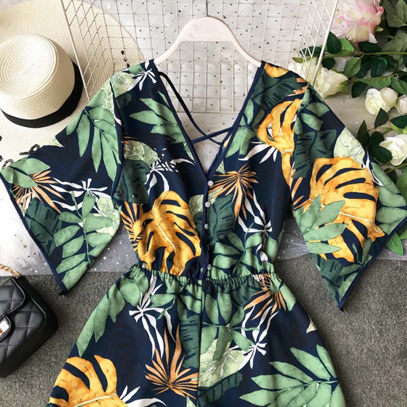 Tunic Floral Print Plus Size Boho jumpsuit Mssza