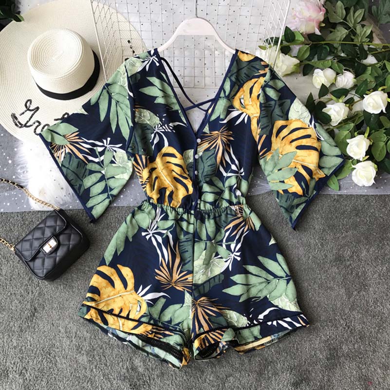 Tunic Floral Print Plus Size Boho jumpsuit Mssza