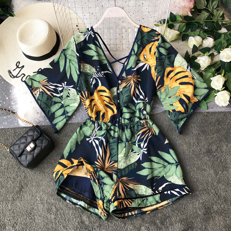Tunic Floral Print Plus Size Boho jumpsuit Mssza