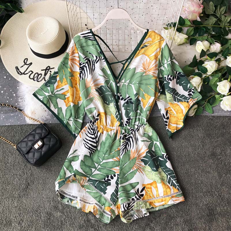 Tunic Floral Print Plus Size Boho jumpsuit Mssza