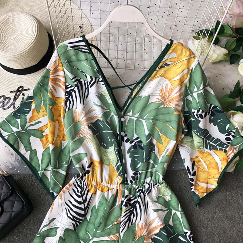 Tunic Floral Print Plus Size Boho jumpsuit Mssza