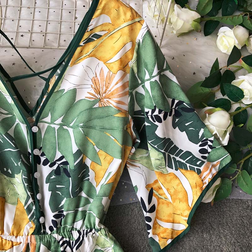 Tunic Floral Print Plus Size Boho jumpsuit Mssza