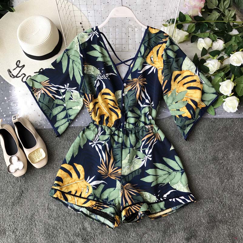Tunic Floral Print Plus Size Boho jumpsuit Mssza