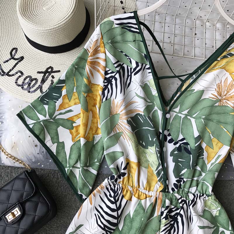 Tunic Floral Print Plus Size Boho jumpsuit Mssza