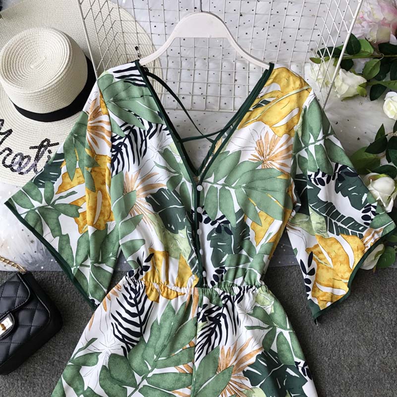 Tunic Floral Print Plus Size Boho jumpsuit Mssza