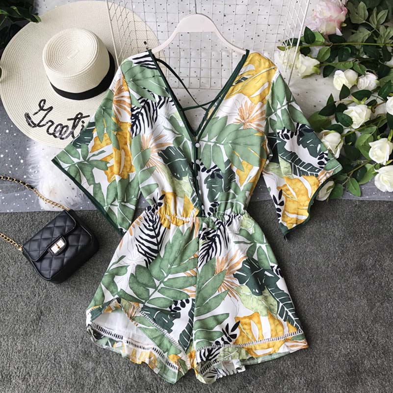 Tunic Floral Print Plus Size Boho jumpsuit Mssza