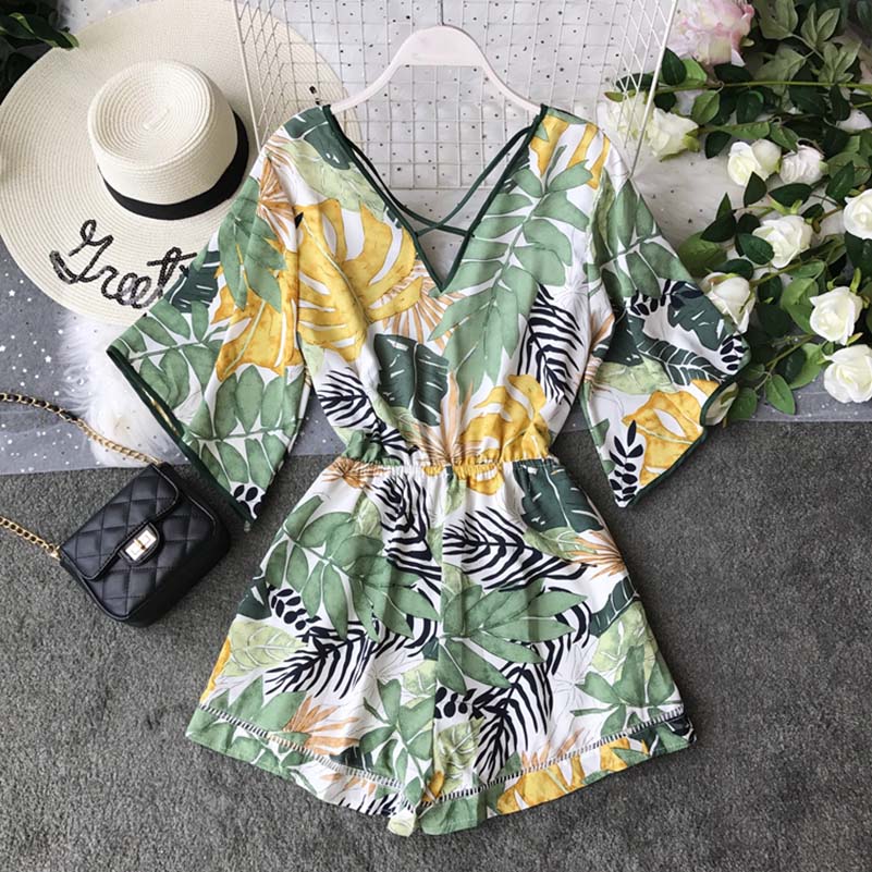 Tunic Floral Print Plus Size Boho jumpsuit Mssza