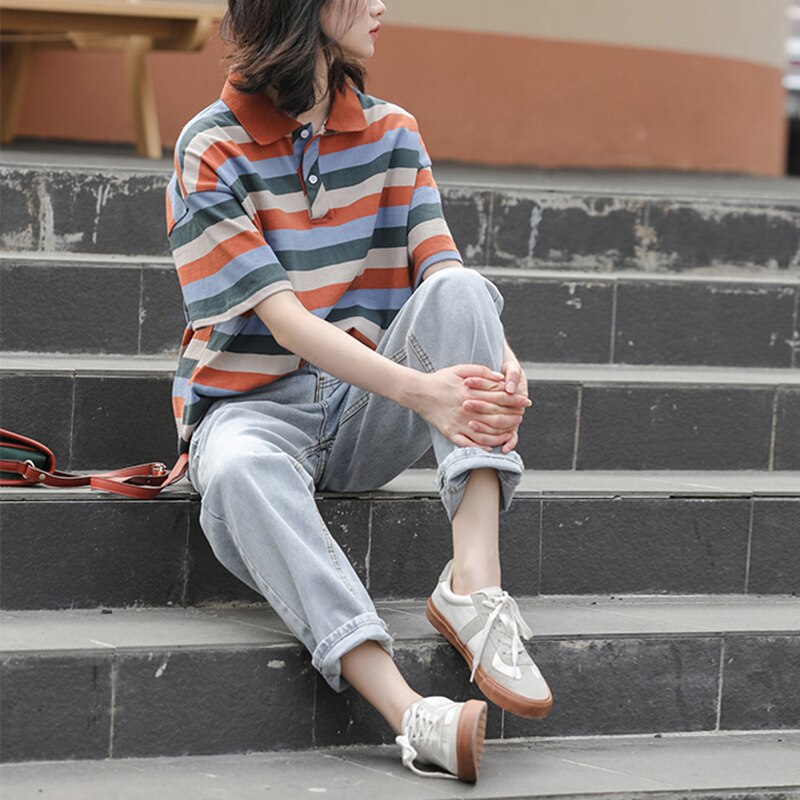 Turn Down Collar Loose Cotton Blouse Mssza