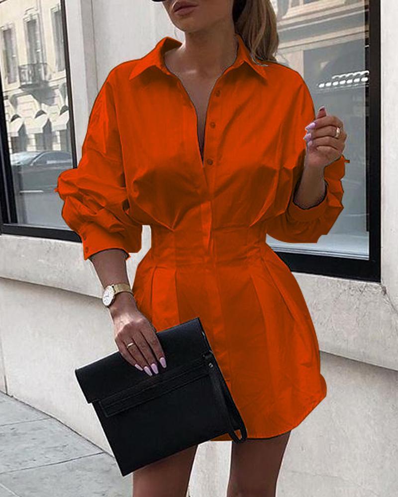 Turn down collar white shirt dress Long sleeve high waist plunge dress Elegant button design dresses vestidos autumn Mssaz Desses