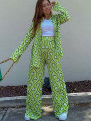 Turndown Collar Stretch Overcoat Casual Pants Outfit Mssza