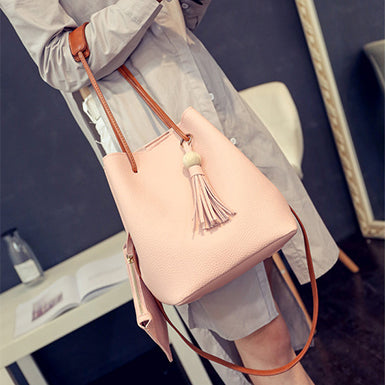 Two Piece Bag Set â€?Hobo Bag Wallet Fringed Mssza