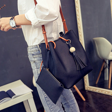 Two Piece Bag Set â€?Hobo Bag Wallet Fringed Mssza
