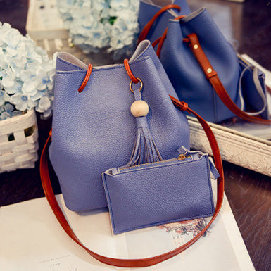 Two Piece Bag Set â€?Hobo Bag Wallet Fringed Mssza