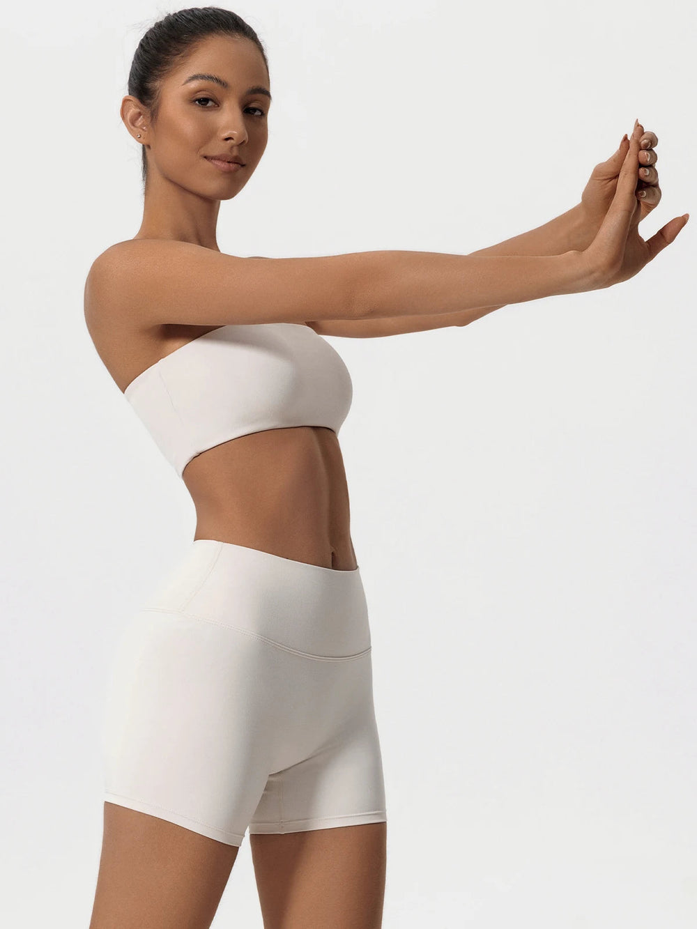 Two Piece Fitness Sports Workout Yoga Outfit Strapless Bra Gym Suits Mssza