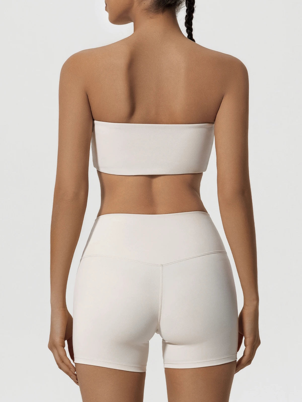 Two Piece Fitness Sports Workout Yoga Outfit Strapless Bra Gym Suits Mssza