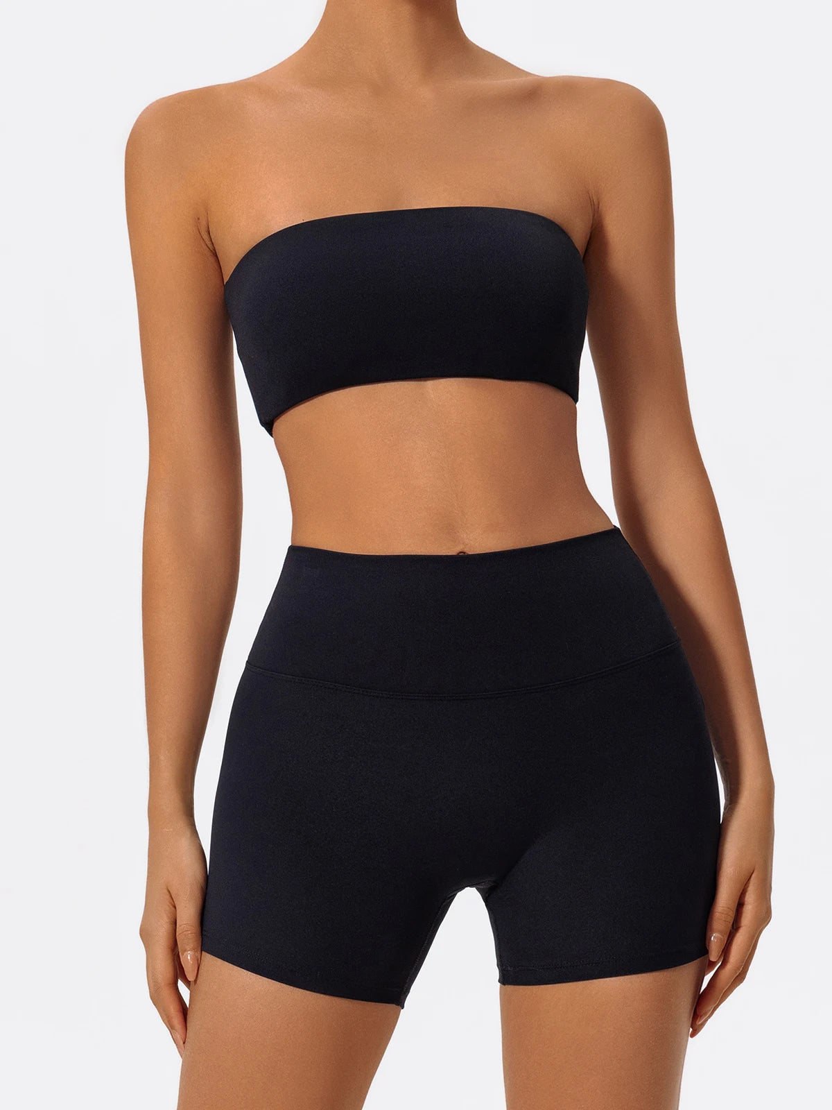 Two Piece Fitness Sports Workout Yoga Outfit Strapless Bra Gym Suits Mssza