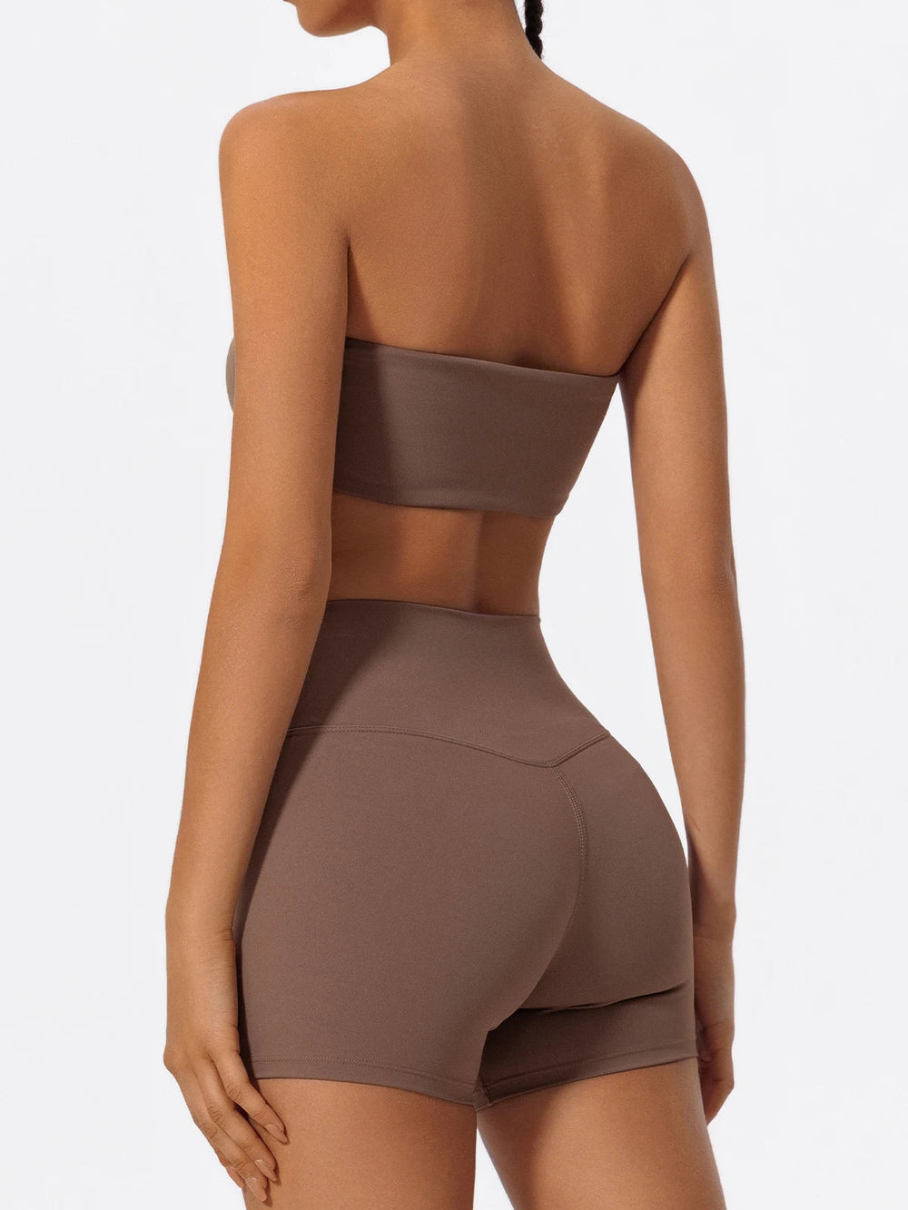 Two Piece Fitness Sports Workout Yoga Outfit Strapless Bra Gym Suits Mssza