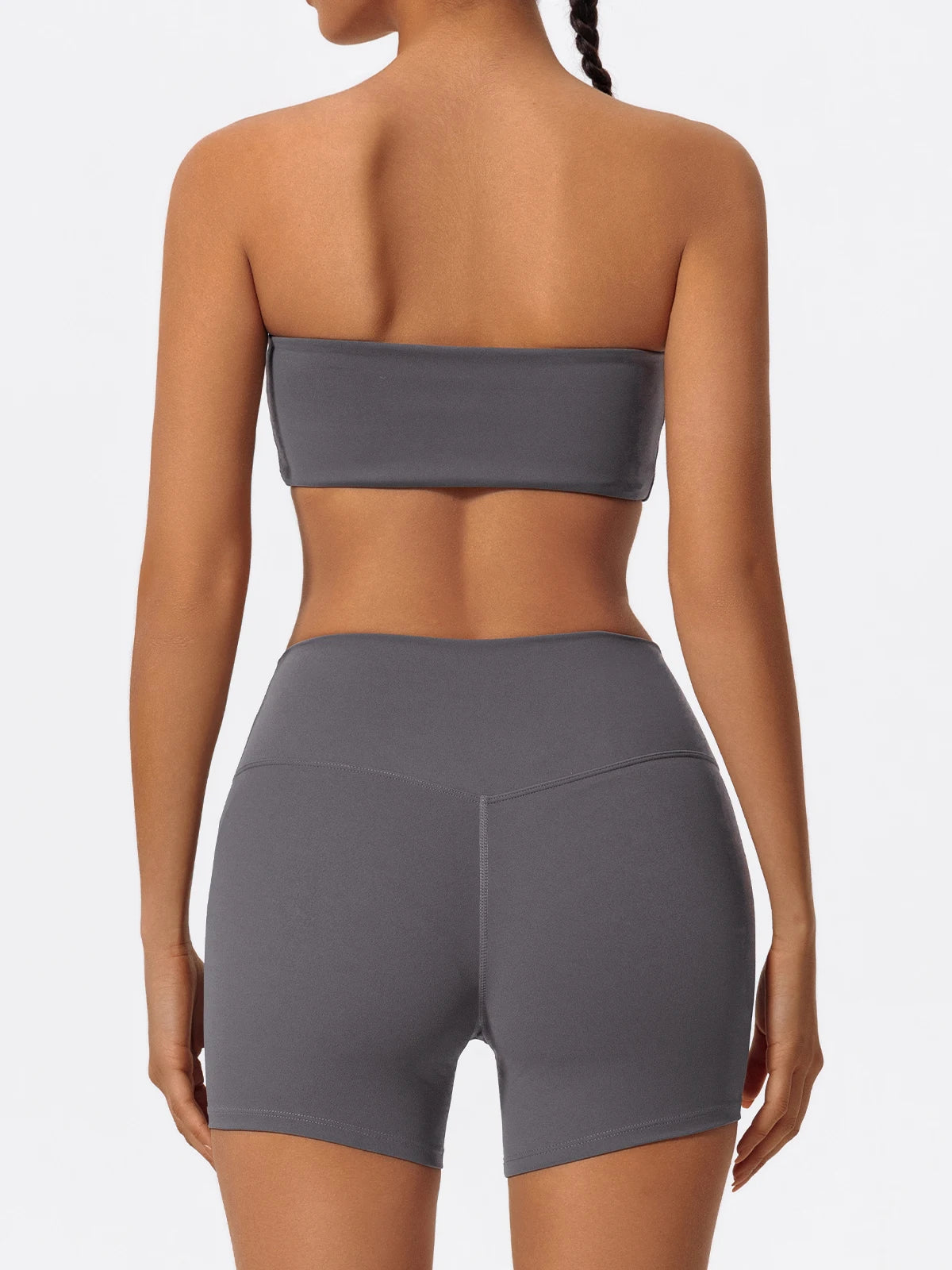 Two Piece Fitness Sports Workout Yoga Outfit Strapless Bra Gym Suits Mssza