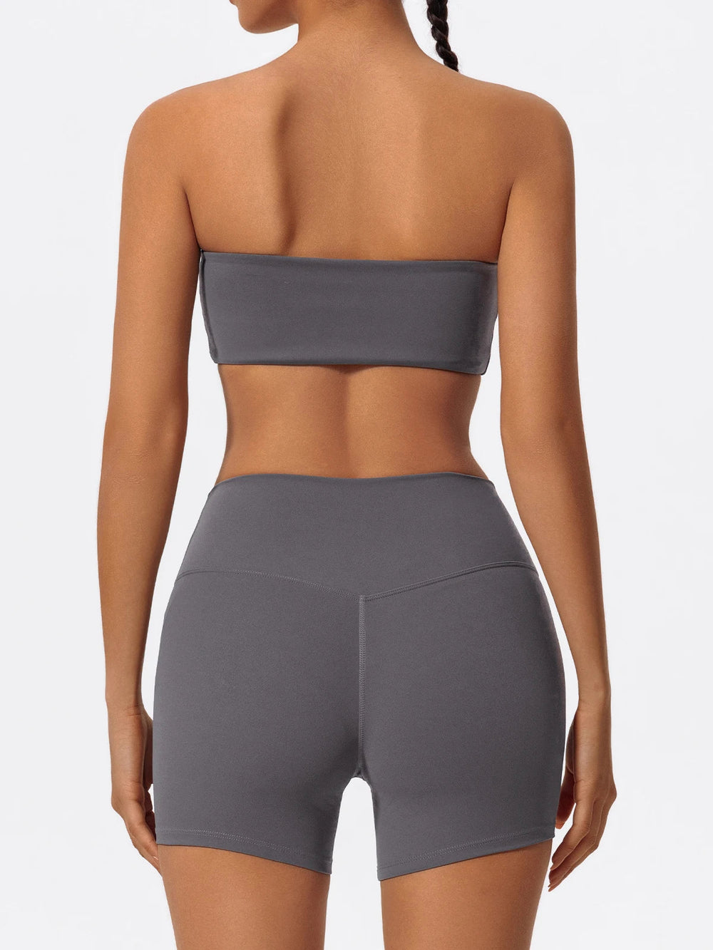 Two Piece Fitness Sports Workout Yoga Outfit Strapless Bra Gym Suits Mssza