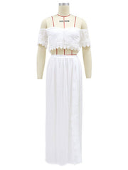 Two Piece Set Off The Shoulder Bardot Top With Maxi Skirt Mssza