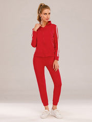 Two Piece Sets Blend Stripes Pattern Casual Pants Outfit Mssza