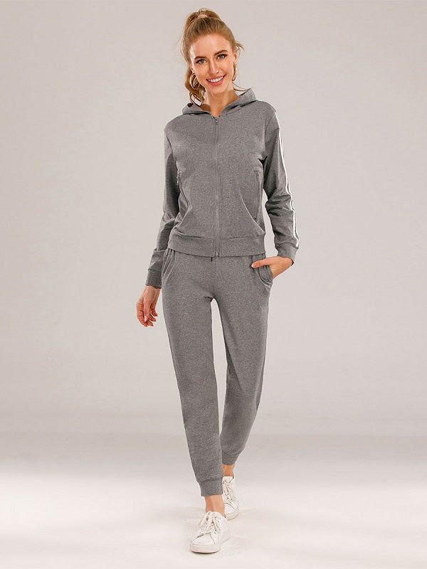 Two Piece Sets Blend Stripes Pattern Casual Pants Outfit Mssza