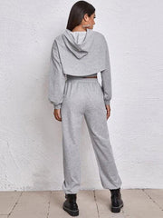 3 Piece Sportswear Casual Hollow Hoodies Waist Elastic Sweatpants Suit Mssza