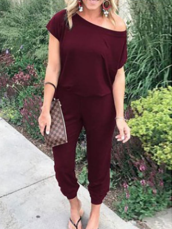 Two Piece Sets Polyester Pants Off-The-Shoulder Casual Outfit Mssza