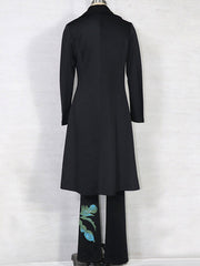 Two Piece Sets Polyester Piping Printed Casual Overcoat Outfit Mssza